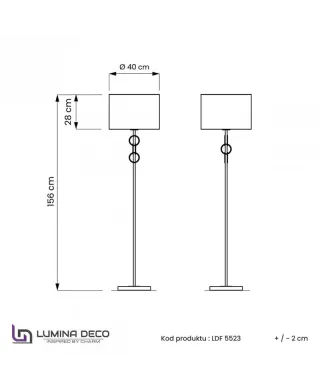 Lampa Podłogowa - Stojąca - Czarno Mosiężna Azzaria