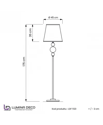 Lampa Stojąca do salonu - Złota Muraneo