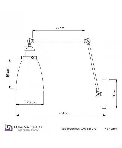 Kinkiet - Lampa ścienna Loft- Fabi Pro Grey W2