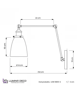 Kinkiet - Lampa ścienna Loft- Fabi Pro Grey W2