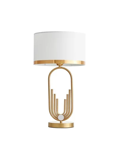 Lampka nocna - Biało mosiężna lampa glamour - Zanetti