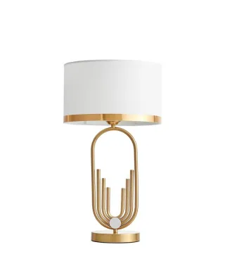 Lampka nocna - Biało mosiężna lampa glamour - Zanetti