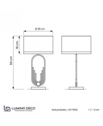 Lampka nocna - Biało mosiężna lampa glamour - Zanetti