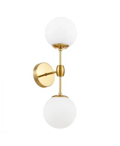 Lampa ścienna - Kinkiet Mosiężno Biały - Zodiak W2
