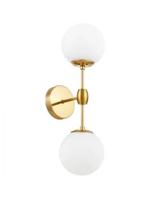 Lampa ścienna - Kinkiet Mosiężno Biały - Zodiak W2