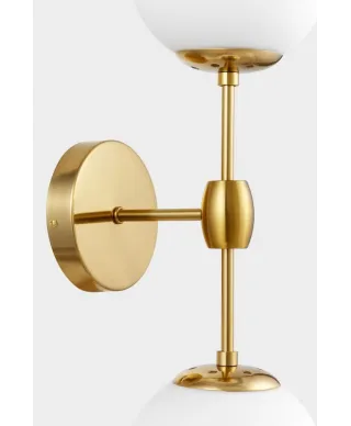 Lampa ścienna - Kinkiet Mosiężno Biały - Zodiak W2