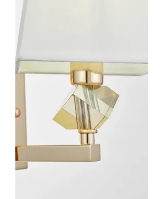 Lampa ścienna - Kinkiet Złoto Biały - Montero W1