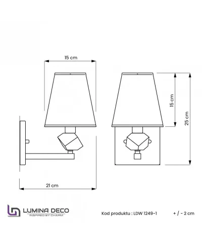Lampa ścienna - Kinkiet Złoto Biały - Montero W1