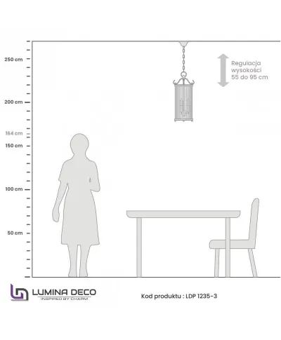 Lampa wisząca - Mosiężna Loft Boston W3