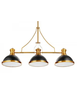 Lampa wisząca - Industrialna Czarno Mosiężna Ettore W3