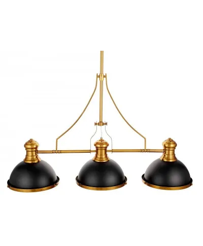 Lampa wisząca - Industrialna Czarno Mosiężna Ettore W3