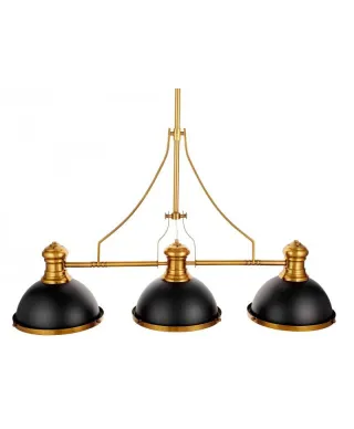 Lampa wisząca - Industrialna Czarno Mosiężna Ettore W3