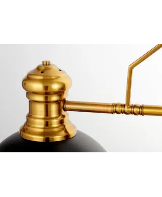 Lampa wisząca - Industrialna Czarno Mosiężna Ettore W3