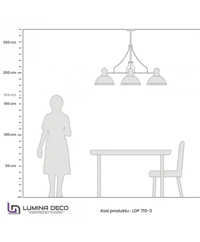 Lampa wisząca - Industrialna Czarno Mosiężna Ettore W3