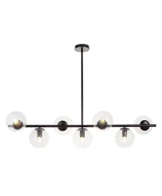 Lampa wisząca do Jadalni - Czarno Przezroczysta Fredica W7