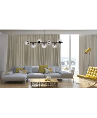 Lampa wisząca do Jadalni - Czarno Przezroczysta Fredica W7