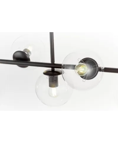 Lampa wisząca do Jadalni - Czarno Przezroczysta Fredica W7