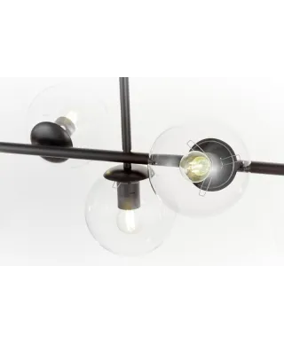 Lampa wisząca do Jadalni - Czarno Przezroczysta Fredica W7