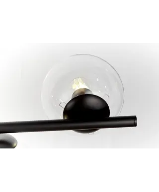 Lampa wisząca do Jadalni - Czarno Przezroczysta Fredica W7