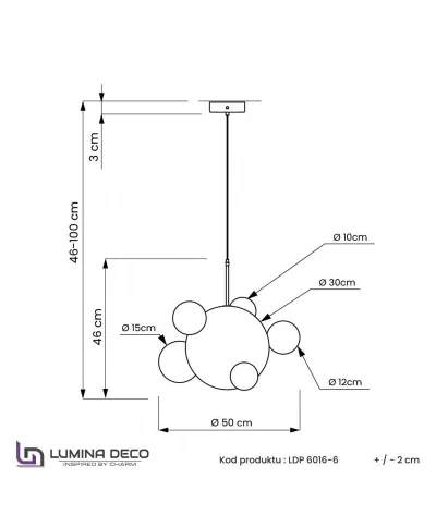 Lampa wisząca - Złota Neroni W6