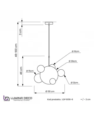 Lampa wisząca - Złota Neroni W6