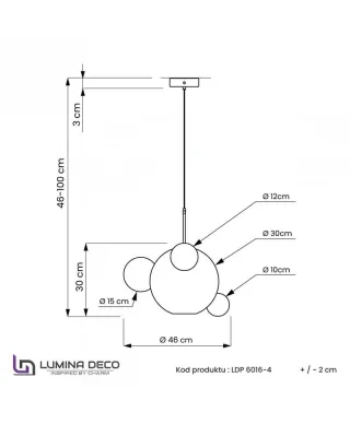 Lampa wisząca - Złota Neroni W4