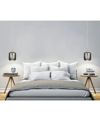 Lampa wisząca nowoczesna - Szaro złota Alacosmo W1