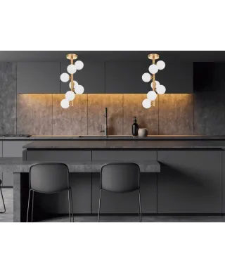 Lampa wisząca sufitowa - Mosiężna Petrica W7