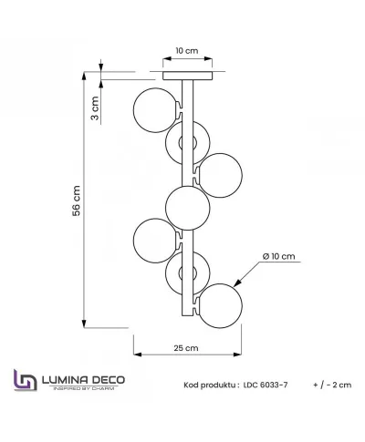 Lampa wisząca sufitowa - Mosiężna Petrica W7