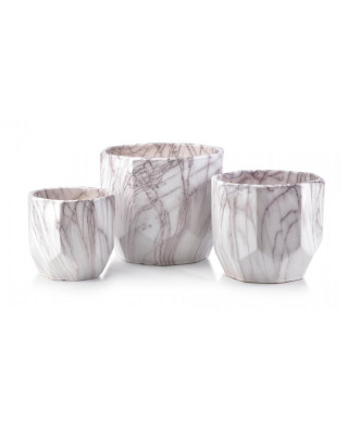Doniczki ceramiczne Komplet 3szt. Marmur - Neva Marble