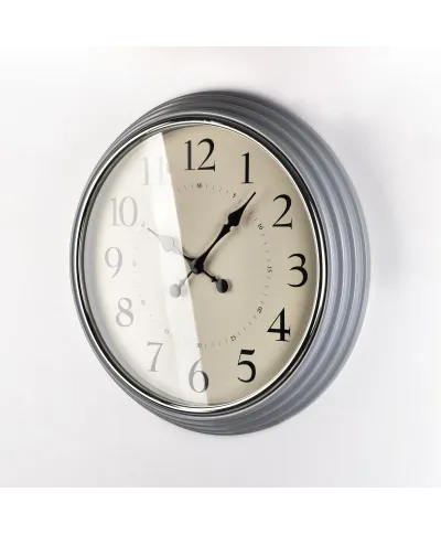 Zegar ścienny - Srebrny beż - 58cm