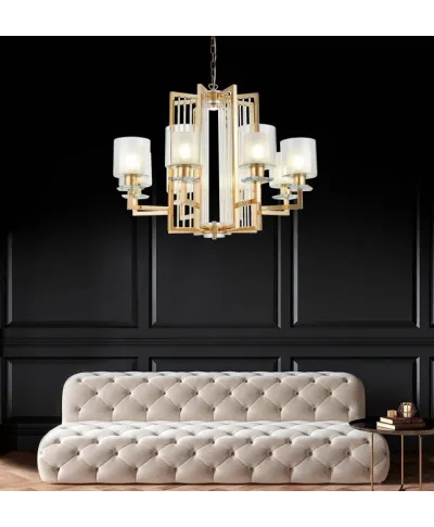 Lampa wisząca - Żyrandol Złoty Manhattan W8