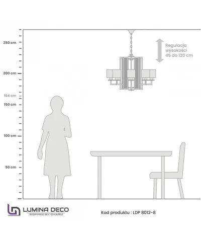 Lampa wisząca - Żyrandol Złoty Manhattan W8