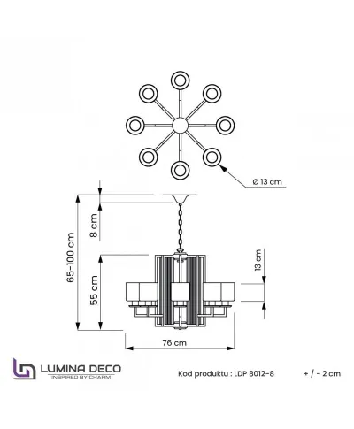 Lampa wisząca - Żyrandol Złoty Manhattan W8