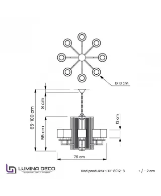 Lampa wisząca - Żyrandol Złoty Manhattan W8