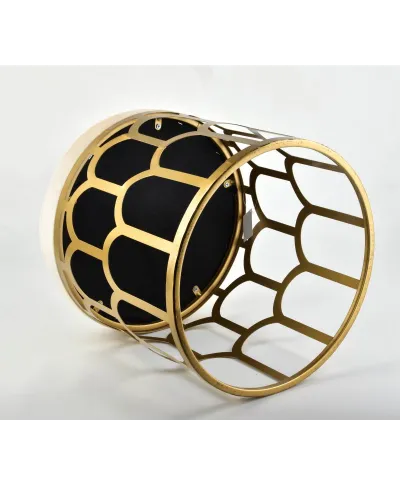 Stołek beżowo złoty - Puf dekoracyjny Margie 36x38cm