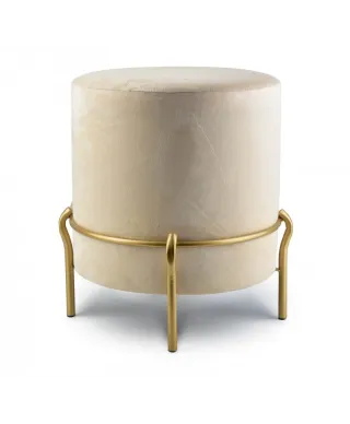 Pufa beżowa - Stołek - Lily - 46x42cm