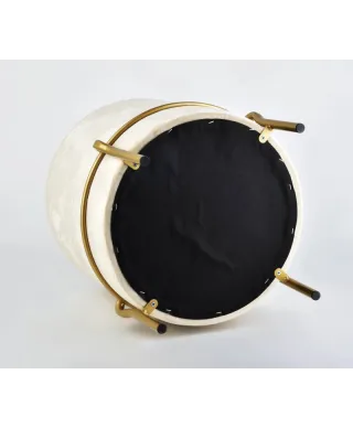 Pufa beżowa - Stołek - Lily - 46x42cm