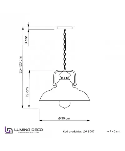 Lampa wisząca - Stare srebro - industrialna Loft Bardi