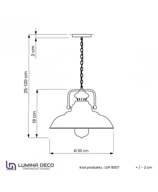 Lampa wisząca - Stare srebro - industrialna Loft Bardi
