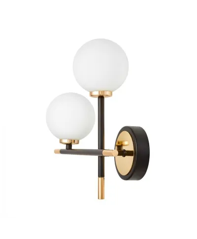 Lampa ścienna - Kinkiet Czarno Złoty - Marsiada Neo