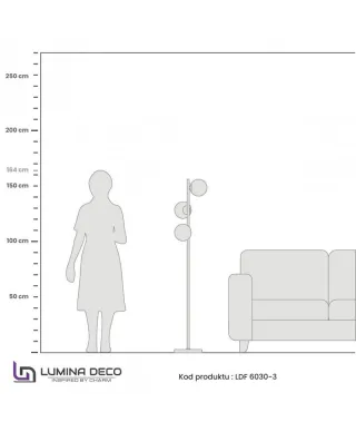 Lampa podłogowa - Stojąca Złota Fredica W3