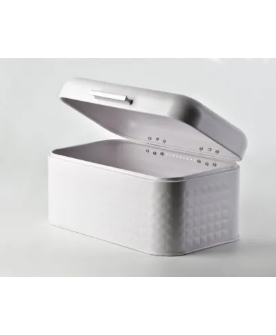 Chlebak metalowy - Biały Diamond 30x20cm