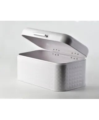 Chlebak metalowy - Biały Diamond 30x20cm