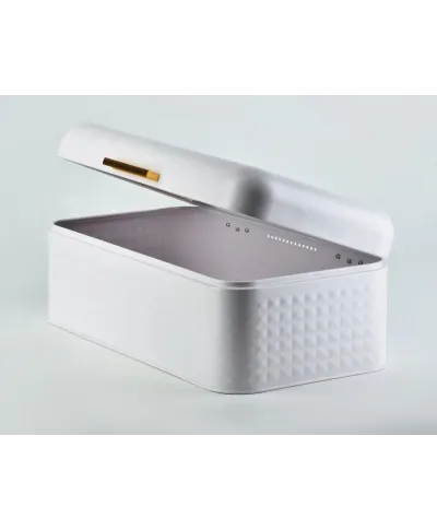 Chlebak metalowy - Biały Diamond 42x23cm