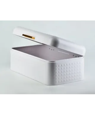 Chlebak metalowy - Biały Diamond 42x23cm