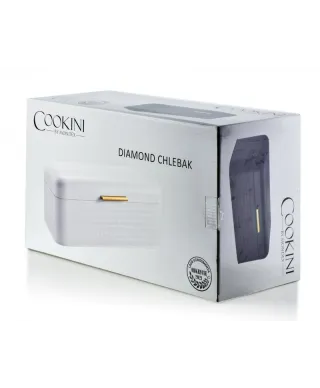 Chlebak metalowy - Biały Diamond 42x23cm