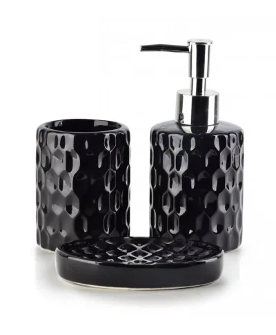 Komplet łazienkowy ceramiczny - Gaze Black  - 3 elem.
