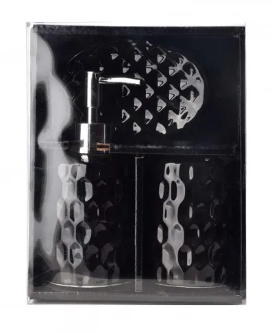 Komplet łazienkowy ceramiczny - Gaze Black  - 3 elem.