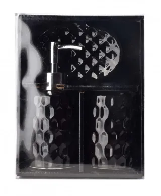 Komplet łazienkowy ceramiczny - Gaze Black  - 3 elem.